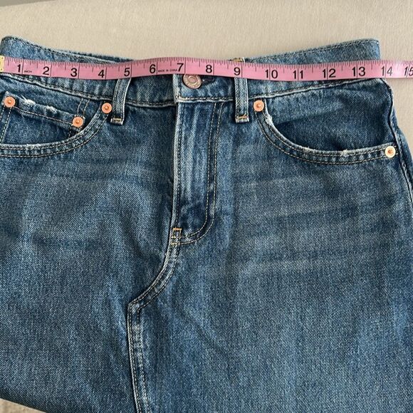 Gap Denim Maxi Skirt Front Slit In Medium Indigo Womens 5 Pockets Size 26/2P - Picture 9 of 11